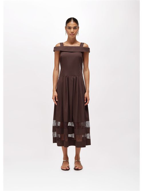 Abito midi in cotone e pizzo BLUGIRL BLUMARINE | RA6154T544A/90913